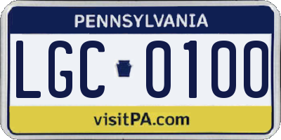 PA license plate LGC0100