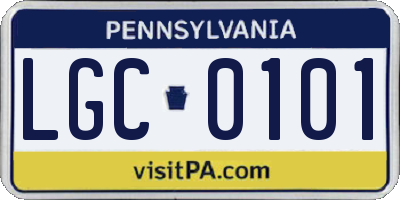 PA license plate LGC0101