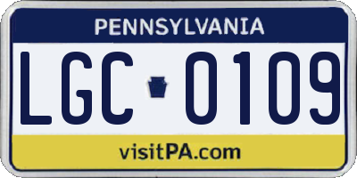 PA license plate LGC0109