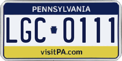 PA license plate LGC0111