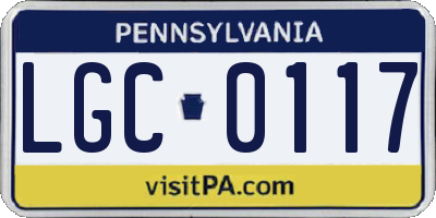 PA license plate LGC0117