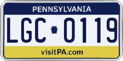 PA license plate LGC0119