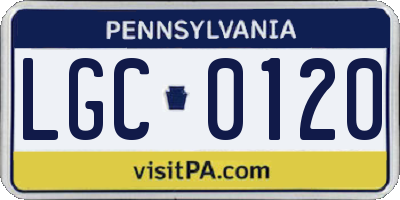 PA license plate LGC0120