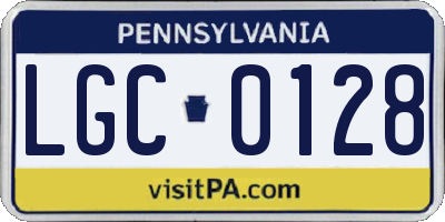 PA license plate LGC0128