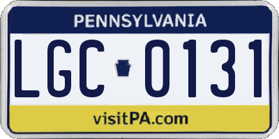 PA license plate LGC0131