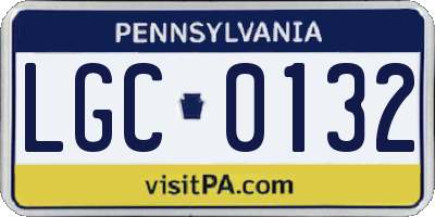 PA license plate LGC0132