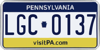 PA license plate LGC0137