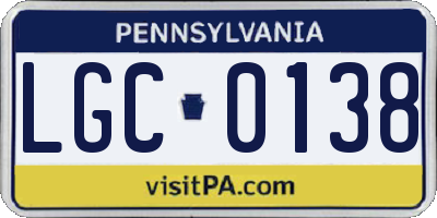PA license plate LGC0138