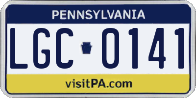 PA license plate LGC0141