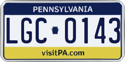 PA license plate LGC0143