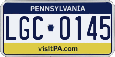 PA license plate LGC0145