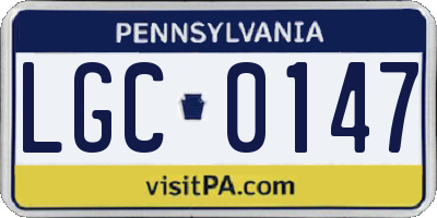 PA license plate LGC0147