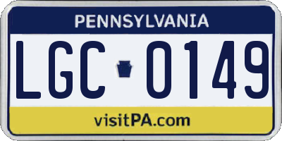 PA license plate LGC0149
