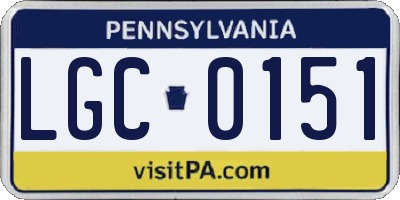 PA license plate LGC0151