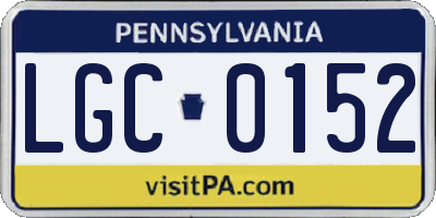 PA license plate LGC0152