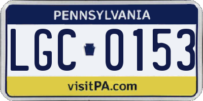 PA license plate LGC0153