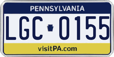 PA license plate LGC0155
