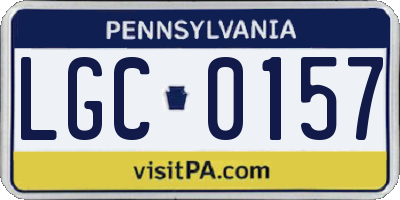 PA license plate LGC0157