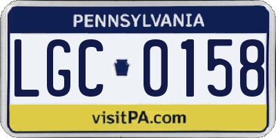 PA license plate LGC0158