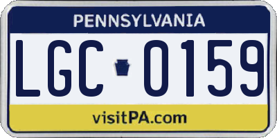 PA license plate LGC0159