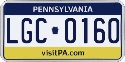 PA license plate LGC0160