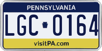 PA license plate LGC0164
