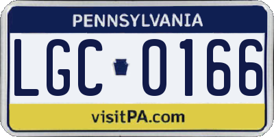 PA license plate LGC0166