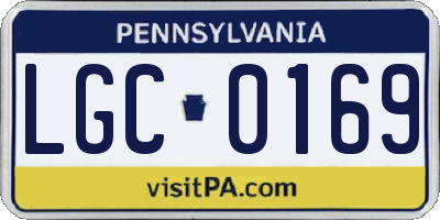 PA license plate LGC0169