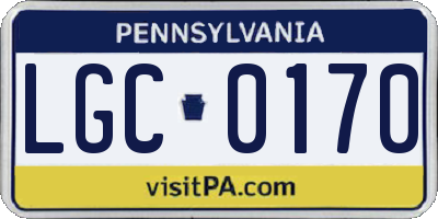 PA license plate LGC0170