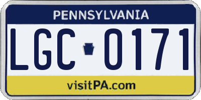 PA license plate LGC0171