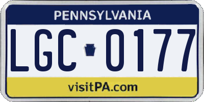 PA license plate LGC0177