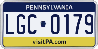 PA license plate LGC0179