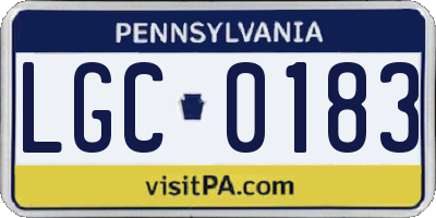 PA license plate LGC0183