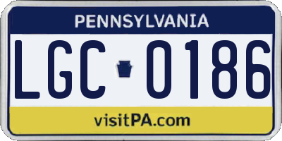 PA license plate LGC0186