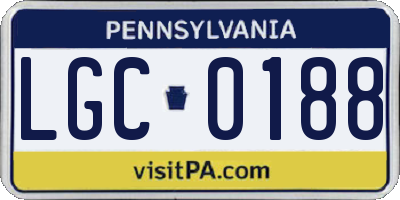 PA license plate LGC0188