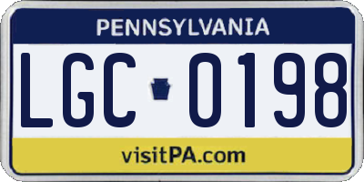 PA license plate LGC0198