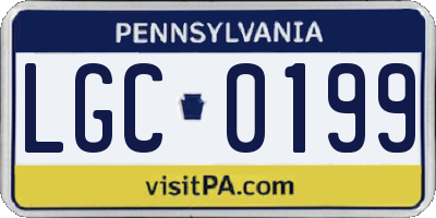 PA license plate LGC0199