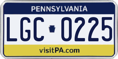 PA license plate LGC0225