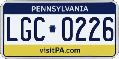 PA license plate LGC0226