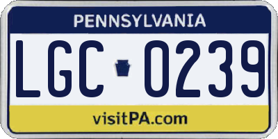 PA license plate LGC0239