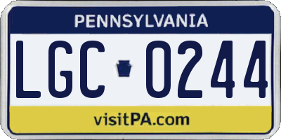 PA license plate LGC0244