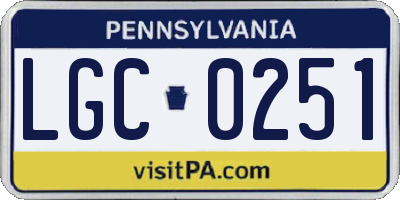 PA license plate LGC0251