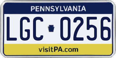 PA license plate LGC0256