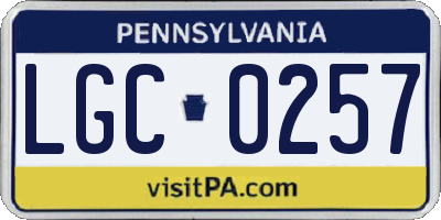 PA license plate LGC0257