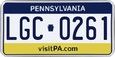 PA license plate LGC0261