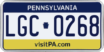 PA license plate LGC0268