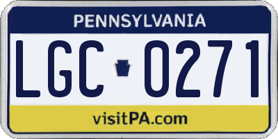 PA license plate LGC0271
