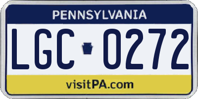 PA license plate LGC0272