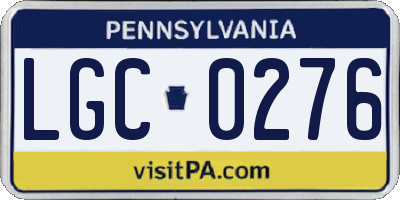 PA license plate LGC0276