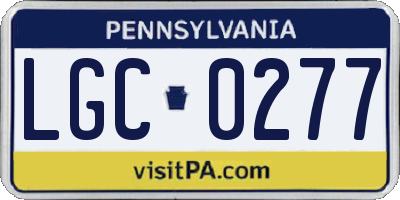 PA license plate LGC0277
